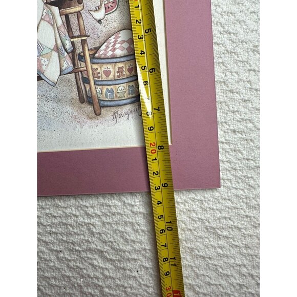 Margaret B. Signed Vintage Country Decor Matted Two Prints High Chair Blanket - Picture 4 of 9